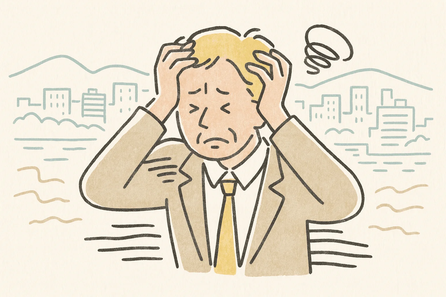 経営課題に悩む経営者のイメージ