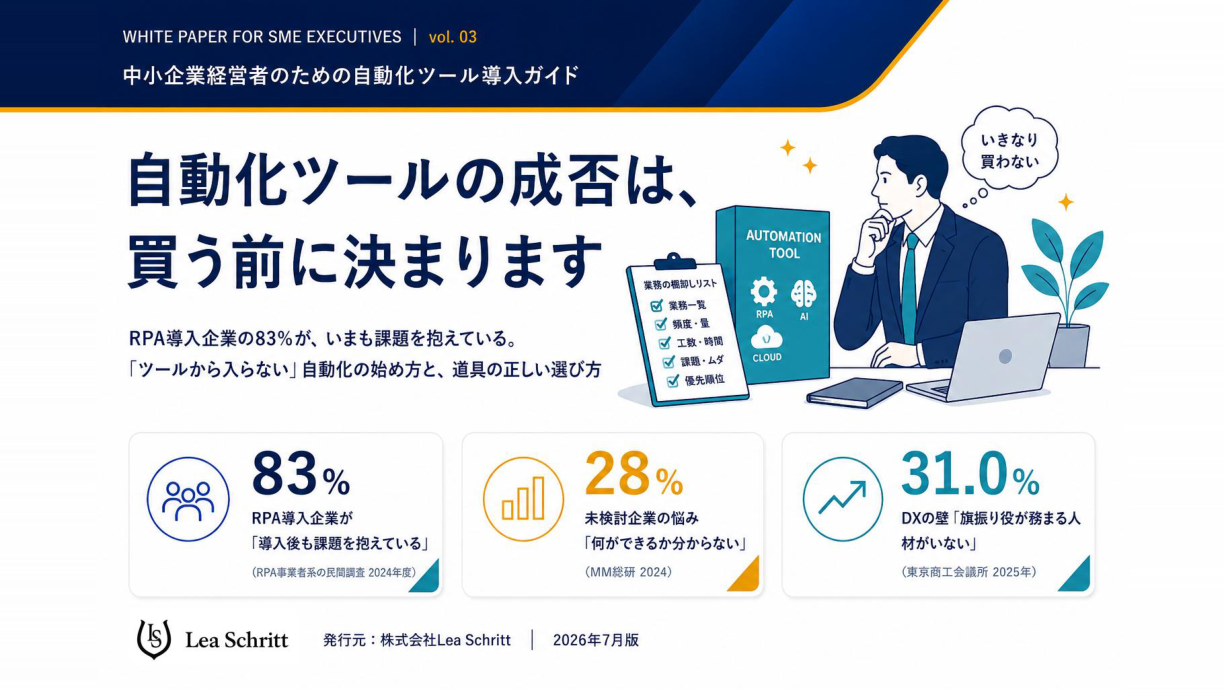 vol.3「その自動化ツールの成否は、買う前に決まる」の表紙